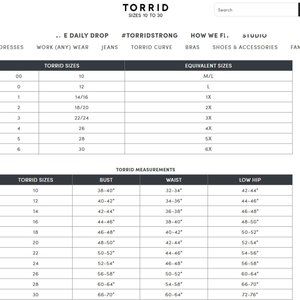 Torrid Size Guide